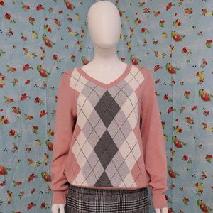 Pink, plaid knit St. John's Bay sweater